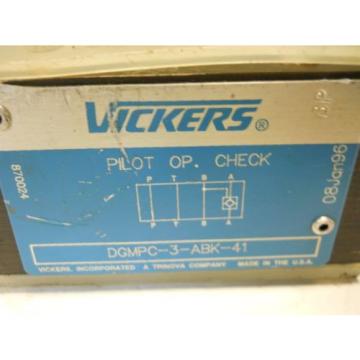 VICKERS Andorra  DGMPC-3-ABK-41 PILOT OPERATED CHECK VALVE 870024  Origin NO BOX