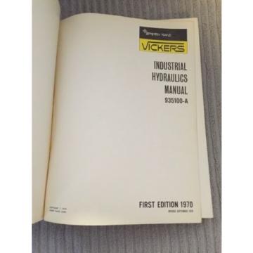 Industrial Rep.  Hydraulics Manual Sperry Rand Vickers 935100-A 1970 First Edition