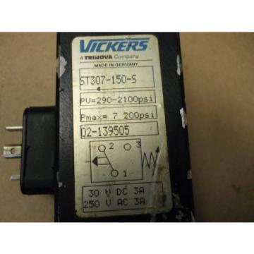 VICKERS Botswana  ST307-150-S HYDRAULIC PRESSURE SWITCH 290-2100PSI USED WORKING CONDITION