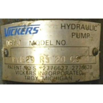 VICKERS Honduras  HYDRAULIC PUMP MODEL # PVB29 RS 20CC11, D87J