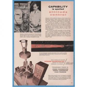 1961 Honduras  Vickers Aero Hydraulics Detroit MI Torrance CA Space Vehicle Simulator Ad
