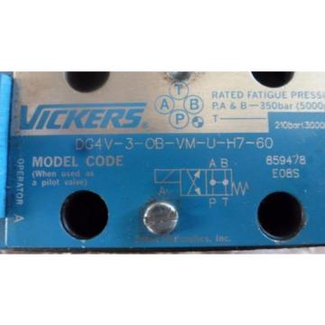 Vickers Samoa Eastern  DG4V-3-0B-VM-U-H7-60, Hyd Valve w/ 24VDC Coil origin Old Stock