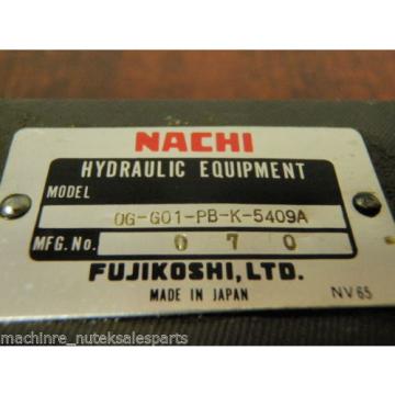 Nachi Cook Is.  Hydraulic Valve 0G-G01-PB-K-5409A   0GG01PBK5409A