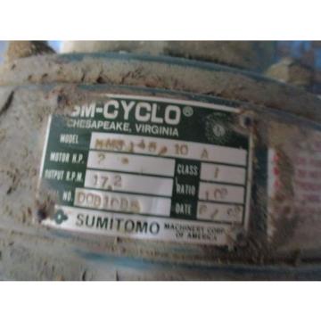 Sumitomo SM-Cyclo Motor amp; Gear TC-F/HM3145/10A 2HP 230/460V 61/30A 1740RPM