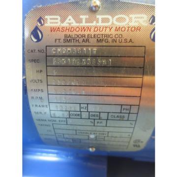Sumitomo Geared Baldor 3 HP AC Motor CWDM3611T 8:1 Gear Box CNHJMS3-6125Y-8