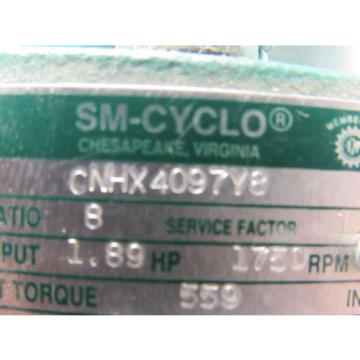 Sumitomo SM-Cyclo CNHX4097Y8 Inline Gear Reducer 8:1 Ratio 189 Hp 1750RPM