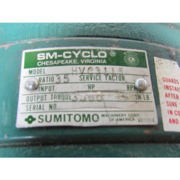 Sumitomo SM-Cyclo HVC3115 Inline Gear Reducer 35:1 Ratio