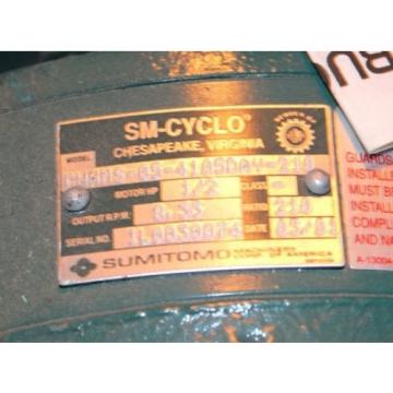 Sumitomo SM-Cyclo TC-F CNHMS-05-4105DAY-210 Gear 1/2hp 5hp 3p Electric Motor