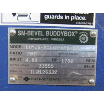 Sumitomo BBB LHYJS-2C145Y-Y1-207 Gear Speed Reducer Gearbox Bevel Buddy Box
