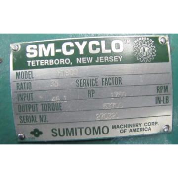 SUMITOMO H1900 SM-CYCLO 35:1 RATIO SPEED REDUCER GEARBOX REBUILT