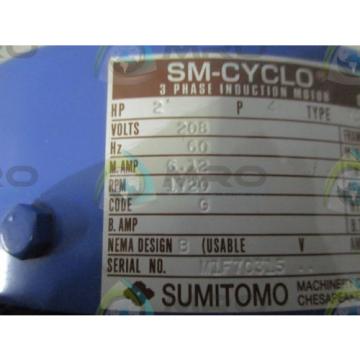 SUMITOMO SM-CYCLO TC-F MOTOR  2 HP 1720 RPM DRIVE CNHM2-6095-11 Origin IN BOX