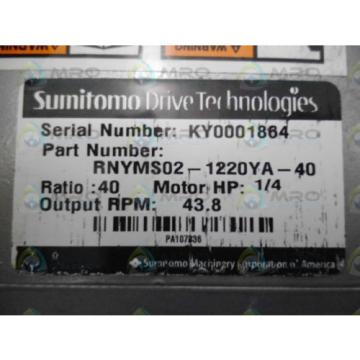 SUMITOMO TC-FX RNYMS02-1220YA-40 1/4 HP 1730 RPM INDUCTION MOTOR Origin NO BOX
