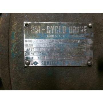 SUMITOMO SM-CYCLO GEARBOX MODEL H56 / RATIO 17 / INPUT HP 151 / RPM 1750