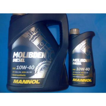 6L MANNOL Molibden Diesel 10W-40 API CG-4/CF-4/SJ Motoröl Öl 10W40 ACEA E2/B3/A2