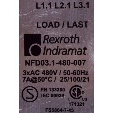 NFD031-480-007 POWER LINE FILTER REXROTH INDRAMAT ID4438
