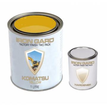 IRON Malta  GARD 1L Two Pack Paint KOMATSU YELLOW Excavator Loader Bucket Attach Dozer