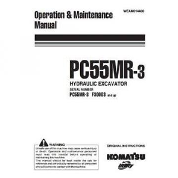 KOMATSU United States of America  PC55MR-3 OPERATORS MANUAL ON CD *FREE POSTAGE*
