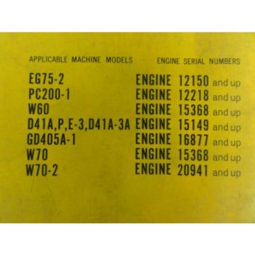 Komatsu Samoa Eastern  6D105-1 Diesel Engine Parts Book