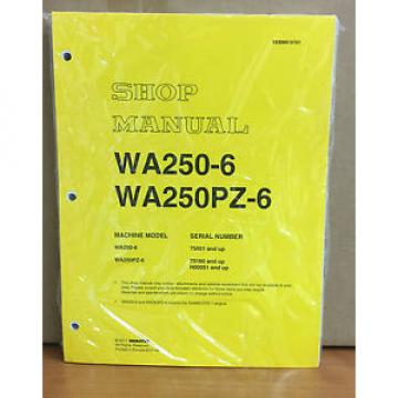 Komatsu Laos  WA250-6, WA250PZ-6 Wheel Loader Shop Service Manual (75001, 75160 &amp; up)