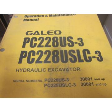 Komatsu Malta  PC228US-3 PC228USLC-3 Excavator Operation &amp; Maintenance Manual 2004