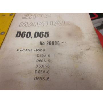 Komatsu Oman  D60 D65 Dozer Repair Shop Manual