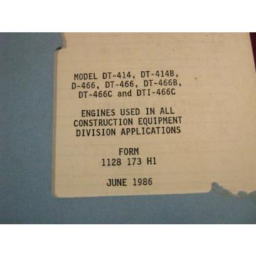 KOMATSU Ethiopia  DRESSER DT-414 414B 466 466B 466C DTI466C PARTS BOOK MANUAL 1986