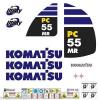 Komatsu United States of America  PC55MR-2 Decals Stickers, repro Kit for Mini Excavator