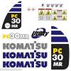 Komatsu Andorra  PC30MR-2  Decals Stickers, repro Kit for Mini Excavator