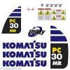 Komatsu Azerbaijan  PC30MR-3  Decals Stickers, repro Kit for Mini Excavator
