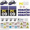 Komatsu Costa Rica  PC09  Decals Stickers, repro Kit for Mini Excavator #1 small image