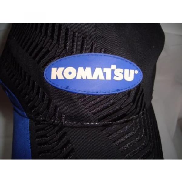 Komatsu Egypt  Black Blue Embroidered Tracks Rubber Logo Strapback Baseball Cap Hat #2 image