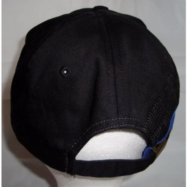 Komatsu Egypt  Black Blue Embroidered Tracks Rubber Logo Strapback Baseball Cap Hat #4 image