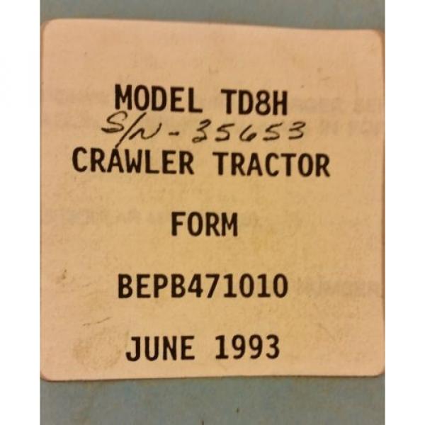 Dressta Samoa Western  Komatsu Dresser TD8H Crawler Tractor Dozer PARTS BOOK Manual BEPB471010 #2 image
