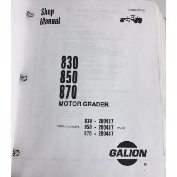 Galion Liechtenstein  830 850 870 Komatsu Dresser Motor Grader Shop Service Manual cebmg58112 #3 image