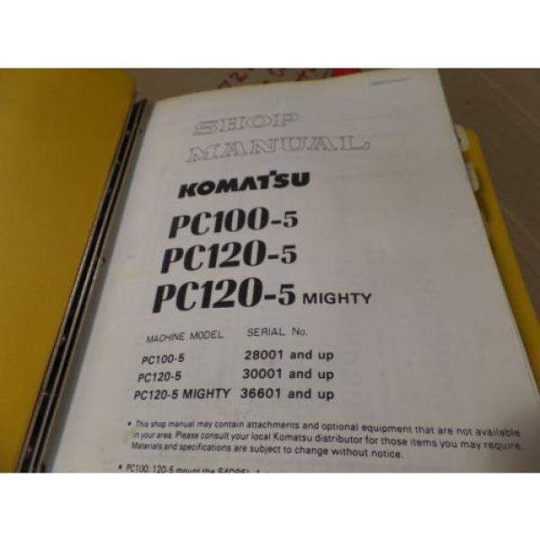 KOMATSU Reunion  PC100-5 PC120-5 PC120-5 HYDRAULIC EXCAVATOR SHOP MANUAL S/N 28001 &amp; UP, #2 image