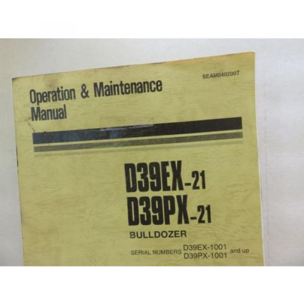 Komatsu Guinea  - D39PX-21 D39EX-21 - Bulldozer Maintenance Operation Manual SEAM040200T #2 image
