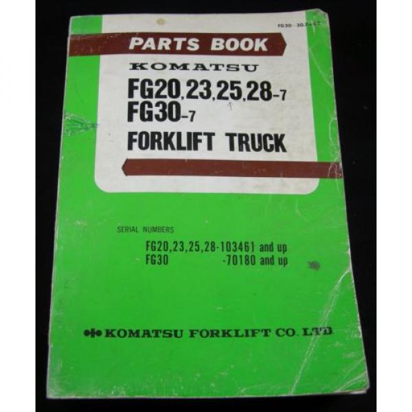 Komatsu Malta  Forklift FG20 FG23 FG25 FG28 FG30 Parts Manual Book Lift Truck #1 image