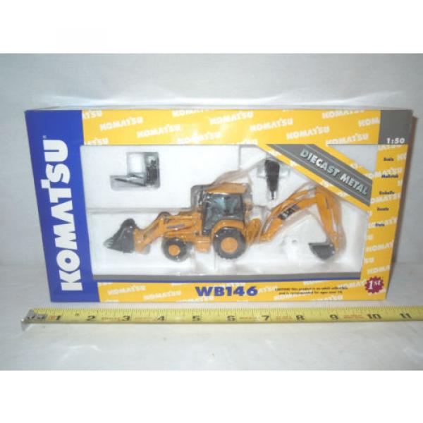 Komatsu Malta  WB146 Backhoe/Loader With Work Tools By First Gear 1/50th Scale #1 image