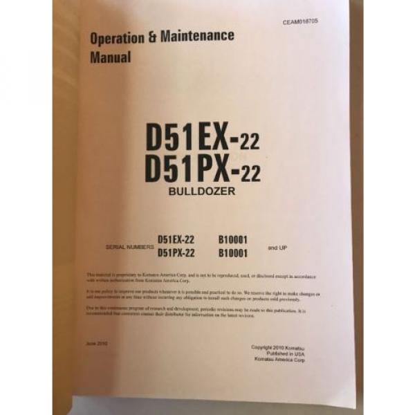 Komatsu France  D51EX-22 D51PX-22 Dozer Operation &amp; Maintenance Manual #4 image