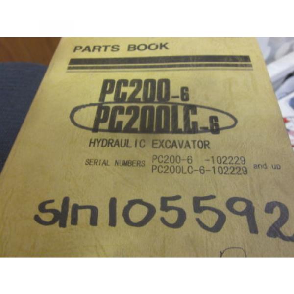 Komatsu Netheriands  PC200-6 PC200LC-6 Hydraulic Excavator Parts Book Manual s/n 102229 Up #1 image