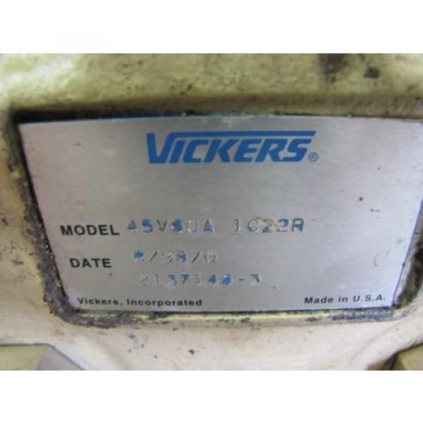 VICKERS Fiji  45V60A1C22R VANE TYPE HYDRAULIC PUMP 3#034; INLET 1-1/2#034; OUTLET 1-1/4#034; SHAFT #2 image