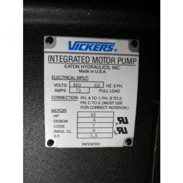 60 Cuba  HP Vickers Integrated Motor Pump 35 GPM 2500 PSI Hydraulic Power Supply origin #6 image