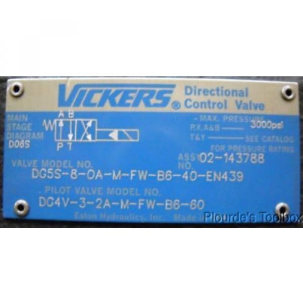 origin United States of America  Vickers 4/2 Directional Hydraulic Solenoid Valve, DG4V-3-2A-M-FW-B6-60 #6 image
