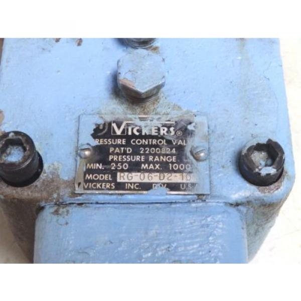 Vickers Reunion  Hydraulic Pressure Control Valve MDL: RG-06-D2-10 PRESURE RANGE 250-1000 #2 image