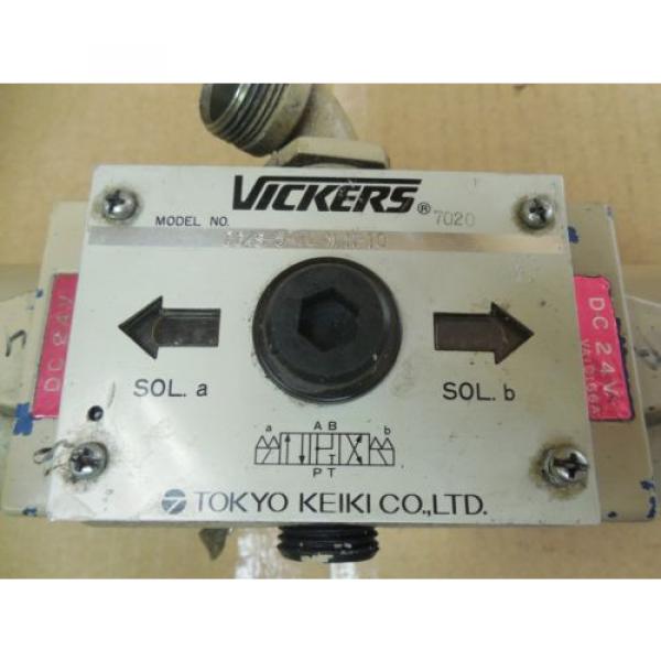 Vickers Guinea  Hydraulic Solenoid Valve DG4S-5-7C-W-H-10 DG4S57CWH10 24 VDC Used #3 image