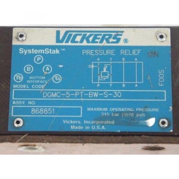 VICKERS Reunion  DGMC-5-PT-BW-S-30 SYSTEMSTAK PRESSURE RELIEF VALVE ASSY NO 868851 #2 image