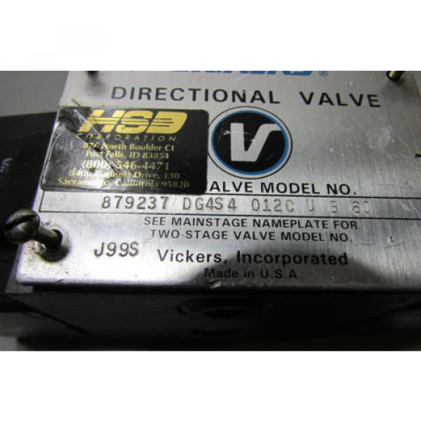 Vickers Fiji  Directional Valve DG4S4-012C-U-B-60 Two Stage  J995 #2 image