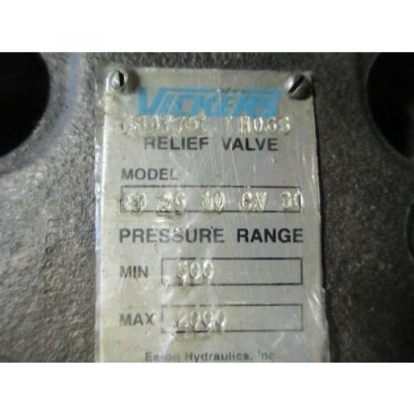VICKERS Netheriands  HYDRAULIC RELIEF VALVE F  CG 10 CV 30 , 500  -  2000 PSI  63375 H06S NOS #2 image