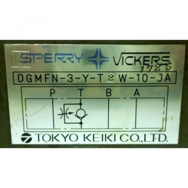 SPERRY Solomon Is  VICKERS TOKYO KEIKI CO LTD HYDRAULIC VALVE DGMFN-3-Y-T2W-10-JA #2 image