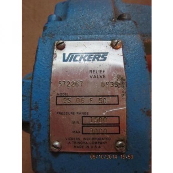 Vickers Rep.  Relief Valve CS 06 F 50 572267 #2 image